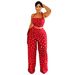 Women's Boho Chic Wide-Leg Pants Set Flowy Fringe Polka Dot Casual Comfort Clothing_ecoleips.com