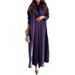 Women's Clothing Modest Muslim Fashion Cardigan Abaya New Elegant Long Skirt Purple Long Sleeve Temperament Robe_ecoleips.com