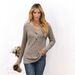 Women's Fashionable All-Purpose Long-Sleeve V-Neck T-Shirt With Buttoned Collar And Loose Fit For Autumn/Winter_ecoleips.com