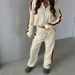 Women's Autumn Color-Block Knit Set, Contrast Trim Jacket With High-Waisted Pants, Casual Two-Piece Outfit_ecoleips.com