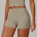 Women's Clothing Sanded Tight Yoga Shorts Women's High Waist Abdomen Fitness Pants Hip Lifting Running Sports Shorts_ecoleips.com