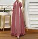 Women's Clothing New Middle Eastern Muslim Fashion Elegant Solid Color Loose Long Sleeved Lace Cardigan Robe Dress_ecoleips.com