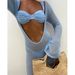 Women's Clothing New Blue Split Swimsuit Steel Bikini Sexy Swimsuit Women's Mesh Skirt Suit_ecoleips.com