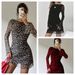 Women's Sexy Backless Leopard Print Dress Long Sleeved European American Style Hot Selling Autumn Winter Real Photos In Stock_ecoleips.com