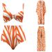 Women's Three Piece Swimsuit Style Striped Print Cover Up Sun Protection Foreign Trade_ecoleips.com