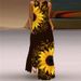2026 Women Sleeveless Long Dress, V Neck Rose Retro Printed Elegant Dress_ecoleips.com