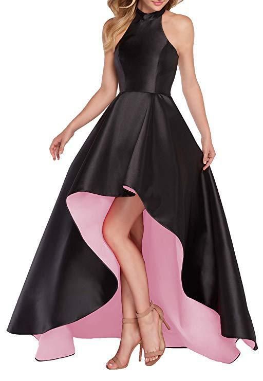 Elegant Backless Satin Prom Dress With High-Low Hemline For Women - Formal Evening Gown In Multiple Colors & Sizes (XS-XXXL)_ecoleips.com