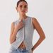 Women's Slim Sleeveless Cropped Waistcoat Vest Red Gray Block Lapel Blazer Outerwear Short No-Sleeve Jacket For Office Daily Casual & Dating Outfits_ecoleips.com