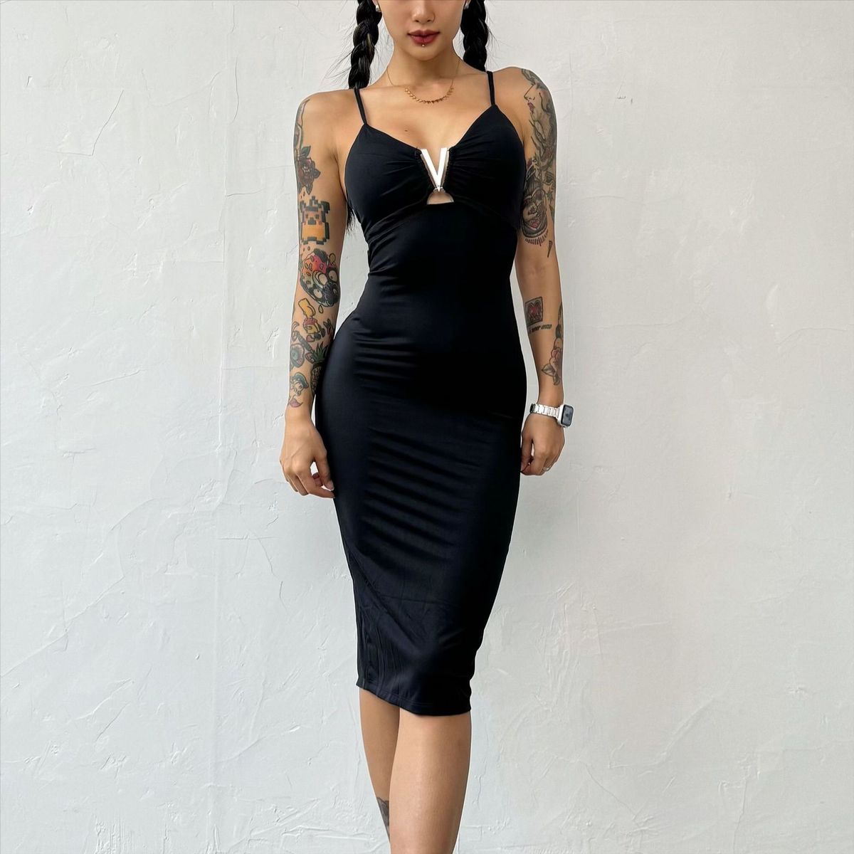 Women's Clothing Fitness Sports Casual Dress Women's Halter Neck Beautiful Back Sexy Hip Skirt Cloud Sense Breathable High Elastic_ecoleips.com