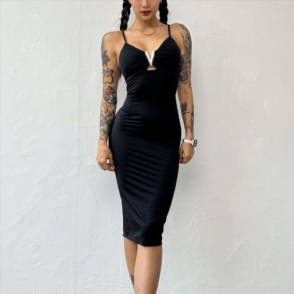 Women's Clothing Fitness Sports Casual Dress Women's Halter Neck Beautiful Back Sexy Hip Skirt Cloud Sense Breathable High Elastic_ecoleips.com