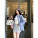 Early Spring Blue Striped Shirt Jacket For Women With A Stylish Long-Sleeved Design, Featuring A Relaxed Fit And A Shirt_ecoleips.com