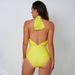 New Cross-halter Solid Color One-piece Swimsuit_ecoleips.com