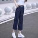 Dark Blue Straight-leg Jeans Women, New Autumn Style, Plus Size, High-waisted, Loose Fit, Slimming For Pear-shaped Body,_ecoleips.com