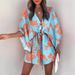 European And American Summer Flying Sleeves Popular V-neck Lace Up Casual Vacation Dress_ecoleips.com