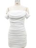 Sexy Off-Shoulder Sequin Mini Dress – Glamorous A-Line Silhouette, Breathable Chiffon For Parties & Date Nights (White, S-XL)_ecoleips.com