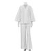 Women's Clothing New Style Lapel Three Quarter Sleeve Cardigan Top Loose Wide Leg Pants Two Piece Suit_ecoleips.com