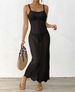 Women's Beach Dress Sexy Floral Lace Hollow Out Bodycon Sundress Summer Vacation Maxi Dress_ecoleips.com