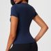 Women's Slimming Quick Drying T-Shirt Short Sleeve Fitness Sports Top Waist Defining For Yoga And Celebrity Style Spring Summer_ecoleips.com