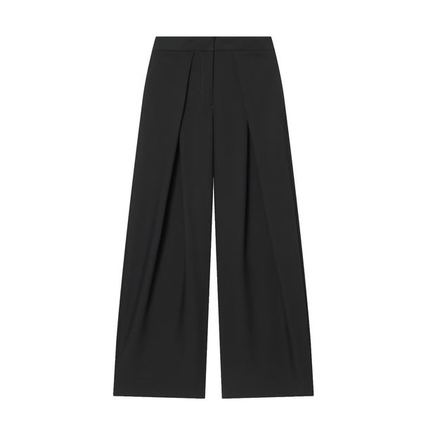 Women's European American Style Fashion Gold Buckle Belt Suit Jacket Casual Wide Leg Pants Set_ecoleips.com