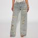 Vintage Washed Distressed Jeans For Women - Oversized High Street Baggy Pants With Heavyweight Denim & Grunge Style_ecoleips.com