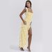 Women’s Clothing Summer New French Sling Wood Ear Edge Design Hot Girl Slit Long Skirt Dress Female_ecoleips.com