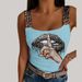 Women's Sexy Suspender Lip Print Vest Top Style New Relaxed Everyday Wear Comfortable Feshion_ecoleips.com