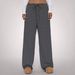 Women's Striped Loose Low Waisted Wide Leg Floor Length Pants Style Soft Breathable Sleepwear_ecoleips.com
