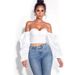 Aria Basics Aria Basics 2025 European American Women's Fashion Spring/summer Ins Irregular Long-sleeve Cropped Tube Top, Slimming And Sexy Style_ecoleips.com