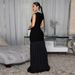 Women's Clothing Fashion Splicing Pleated Temperament Slim Beaded Dress_ecoleips.com