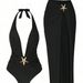 Women's Clothing New Sexy Bikini One Piece Swimsuit Swimsuit Female Solid Color_ecoleips.com