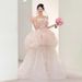 French Style Light Off-Shoulder Wedding Dress 2026 New Ethereal Flowy Tulle Evening Gown for Women_ecoleips.com