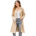 Elegant Trench Coat For Women - Slim-Fit Belted Long Coat With Pockets, Perfect For Autumn & Winter_ecoleips.com
