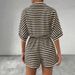 Voya Women's Summer European And American Loose Fit Slimming Versatile Casual Striped Jumpsuit_ecoleips.com