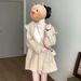 2025 New Korean Lazy Style Medium Length Sweater Jacket For Women's Spring And Autumn High End, Hooded Knitted Cardigan_ecoleips.com