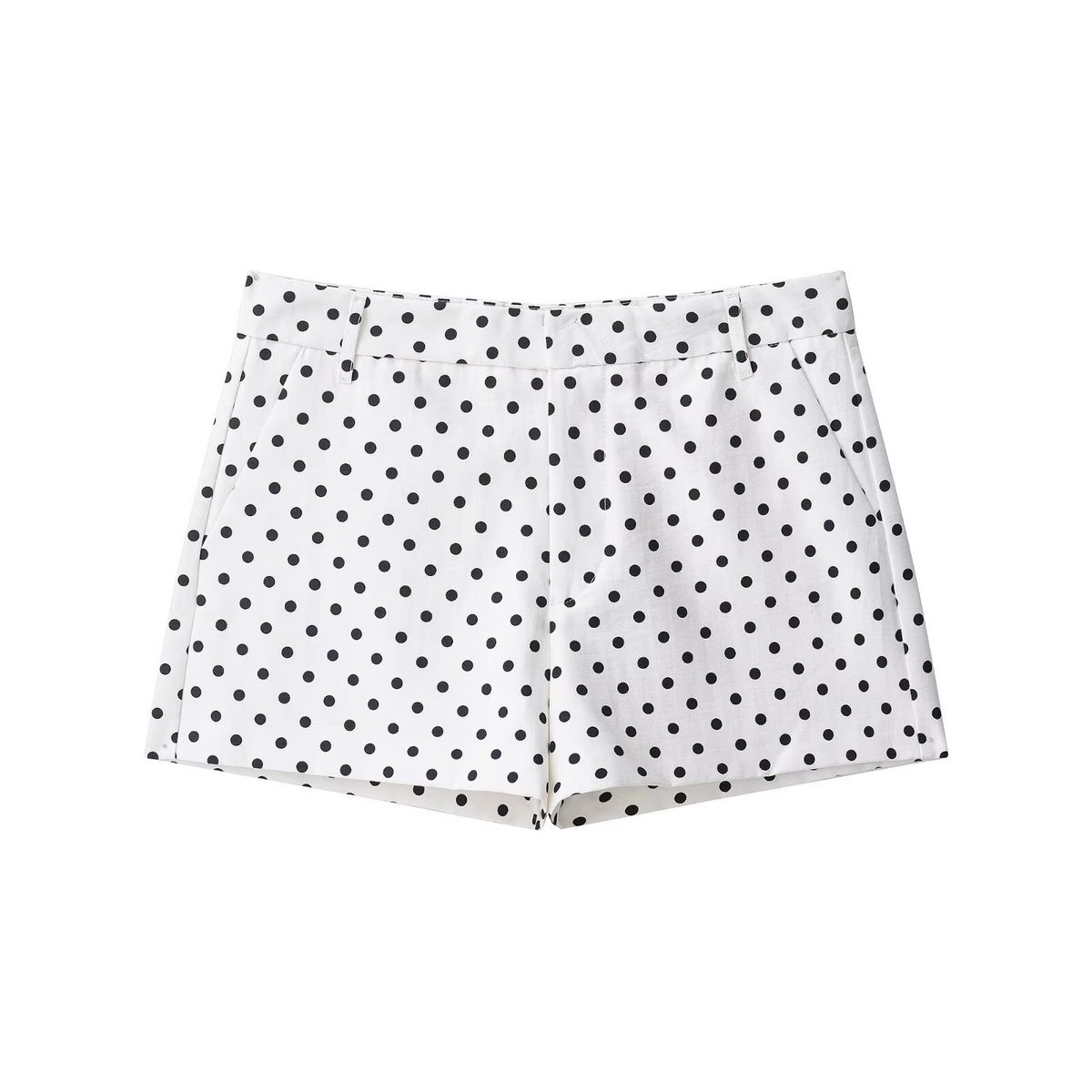 Cross-border Women's Clothing Wholesale Polka Dot Stand-up Collar Loose Jacket 5247713 High-waisted Mini Shorts 2010713_ecoleips.com
