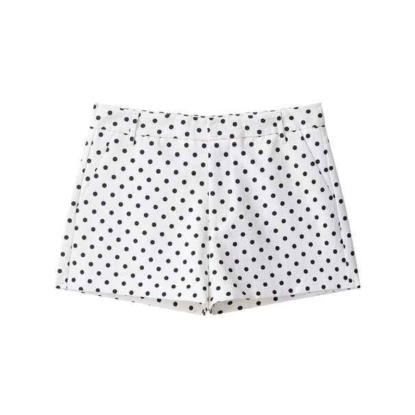 Cross-border Women's Clothing Wholesale Polka Dot Stand-up Collar Loose Jacket 5247713 High-waisted Mini Shorts 2010713_ecoleips.com