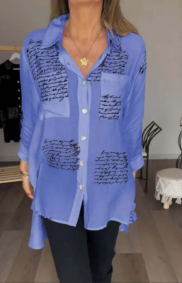 Women's Printed Swallowtail Shirt Spring/Summer Style 3D Print Loose Fit Commuter Top For Ladies_ecoleips.com