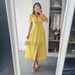 Women's European American Style Vacation Inspired Deep V Neck Short Sleeve Long Dress Spring Summer_ecoleips.com