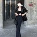 Black Satin Blazer For Women, New Style, Elegant Ladylike, Casual And Loose-fitting Top_ecoleips.com