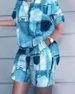 2027 Summer Fashion European-USA Stylw Tracksuits Women O-Neck Short Sleeve T-Shirt + Shorts Two-Piece 3D Digital Color Printing Casual Sets S-6XL_ecoleips.com