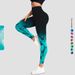 Gradual Change Tie-dye Yoga Pants Seamless Women's Running Sweatpants High Waist Hip Lifting Fitness Clothes Elastic Leggings Trousers_ecoleips.com