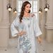 Women's Clothing Muslim Robe Printed Beaded Diamond Long Skirt Dress_ecoleips.com