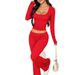 Cross-border European American Y2K Sports Style Casual Long-sleeve T-shirt And Wide-leg Pants Set 2026 Spring/summer_ecoleips.com