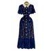 Elegant Lace Trimmed Lapel Dress Sophisticated Metal Buckle Autumn Perfect_ecoleips.com