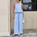 Women's Clothing Women's Plaid Suit Set Ruffled Skirt Round Neck Sleeveless Fashionable And Elegant Two Piece Set Style_ecoleips.com