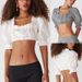 Aria Basics Aria Basics Cross-border European American Style Women's New Casual Ultra-short Top With Ruffled Trim And Decorative Buttons, Sexy_ecoleips.com