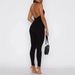 Trendy Women's Jumpsuit Fashion Solid Color Neck Backless Sexy Slim Jumpsuit Pants_ecoleips.com