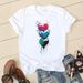 European And American Cross-border Foreign Trade Women's Geometric Heart Print Round-neck Short-sleeve T-shirt Top_ecoleips.com