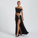 Women's Clothing Suits Sexy Tube Top Vest Solid Color Slit Long Skirt Two Piece Suit_ecoleips.com
