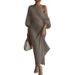 2026 Spring New Collection: Cross-Border European And American Foreign Trade Women's Fashion Casual Elegant Slanted Neck_ecoleips.com